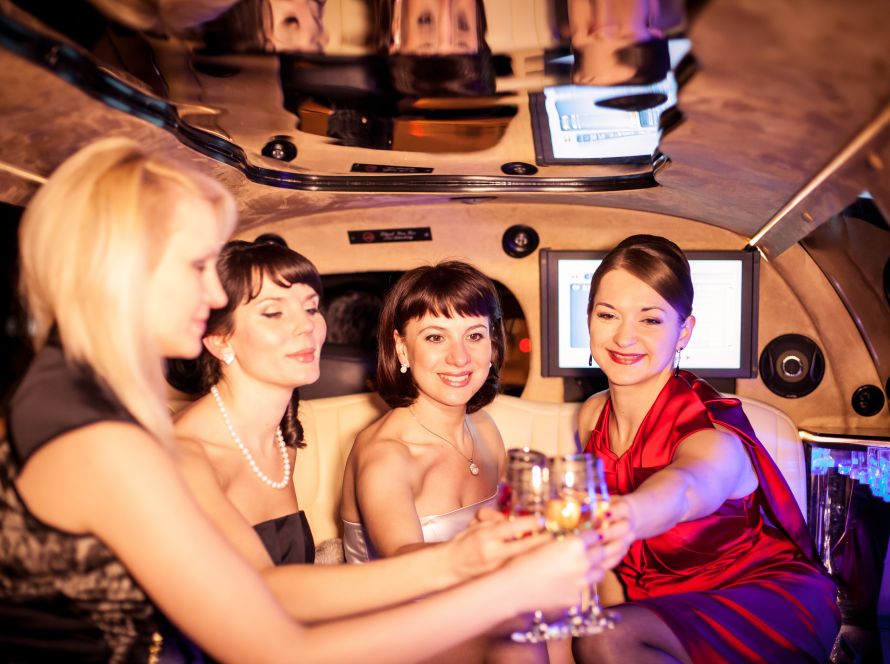 Group of friends celebrating something in luxury